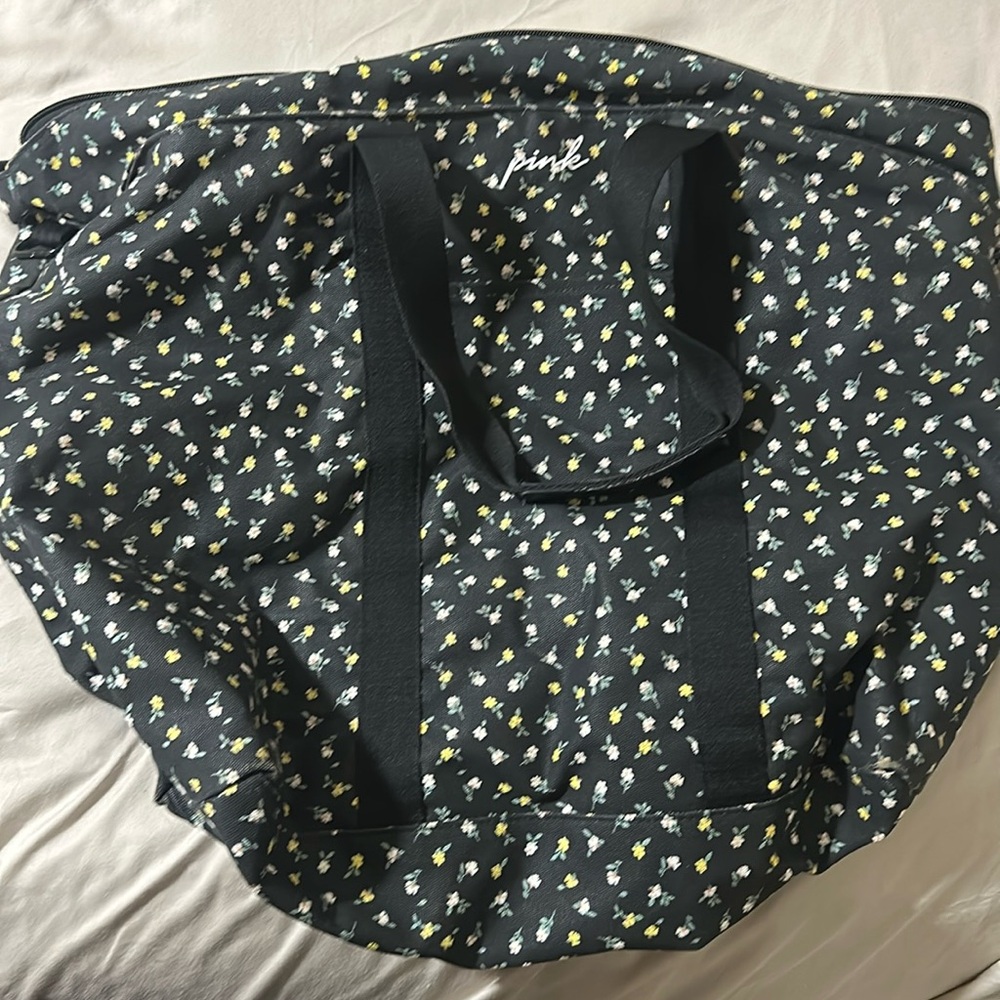 Pink brand duffle bag